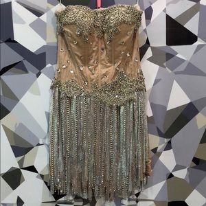 Sherri Hill nude silver dress 2